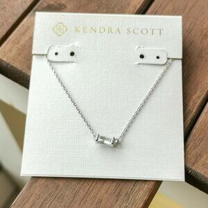 Kendra Scott Juliette Necklace. Silver White Crystal